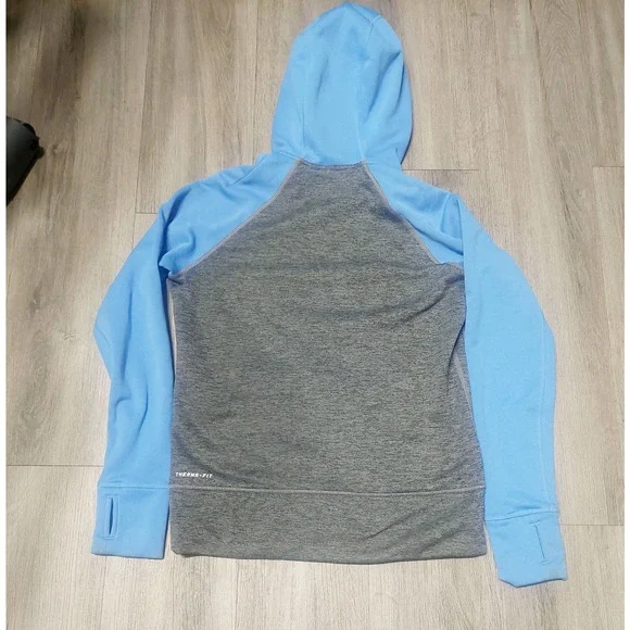 Nike Therma-Fit Small Blue and Gray Hoodie - Picture 2 of 8